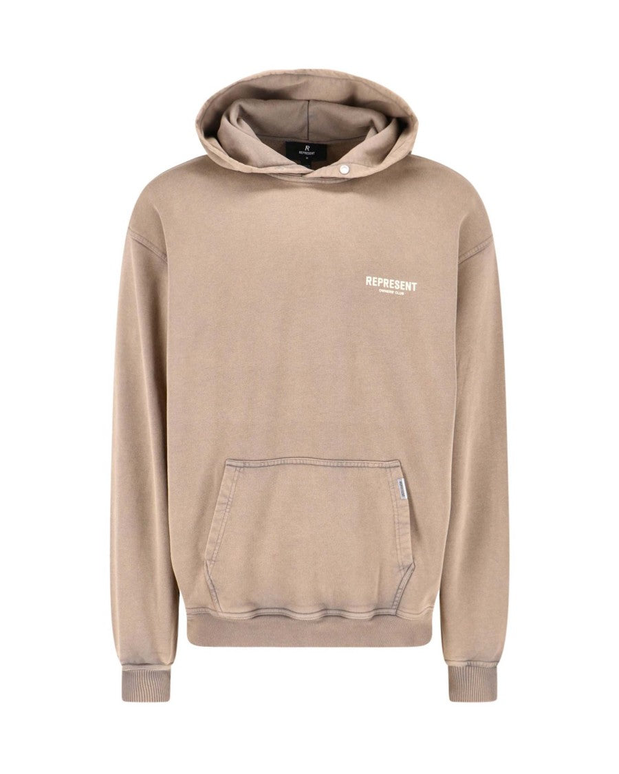 Represent Relaxed Fit Cotton Hoodie With Contrast Stitching