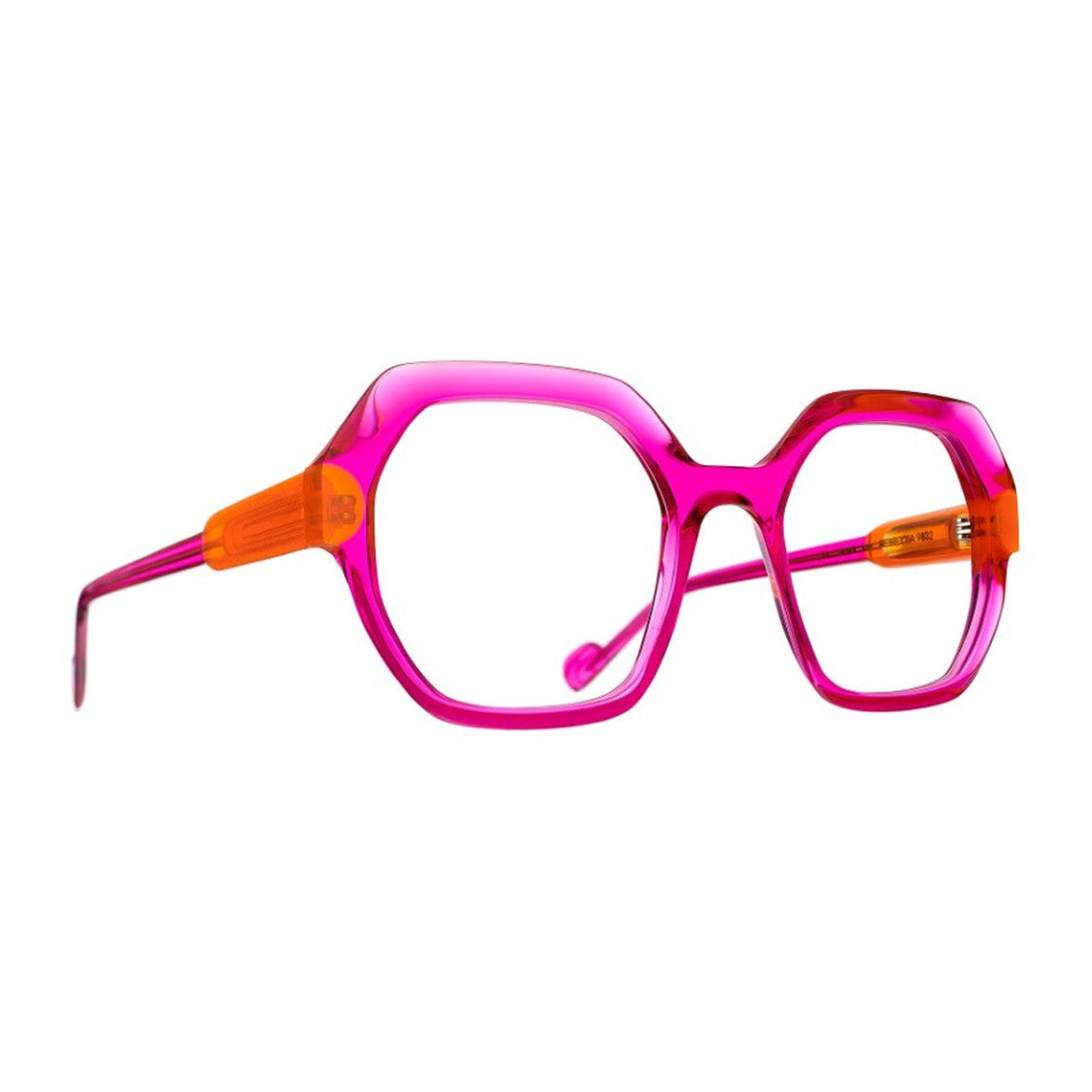 Caroline Abram Havana Rebecca Acetate Hexagonal Eyeglasses