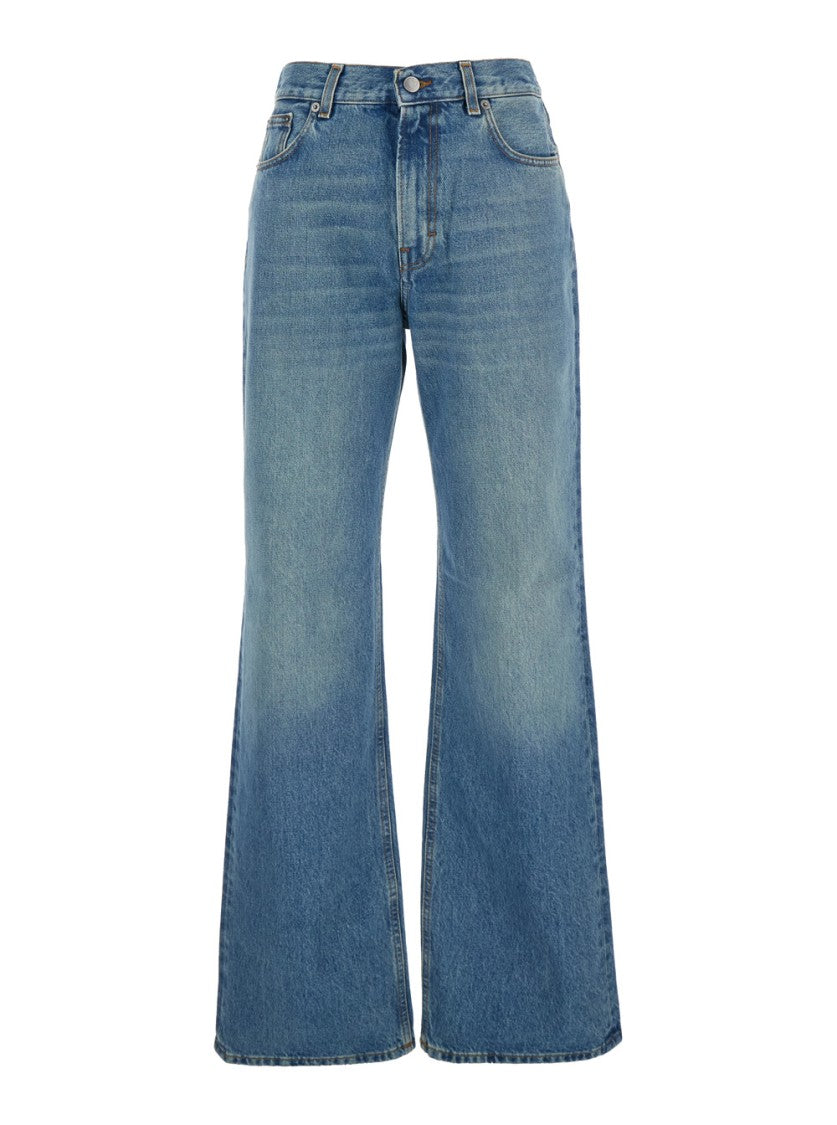 Haikure Korea' Blue Jeans With Wide Leg