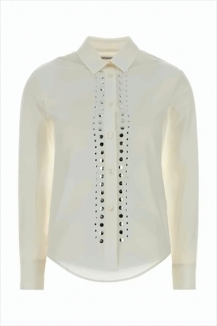 Gimaguas Button-Down Long-Sleeve Shirt With Metallic Eyelets