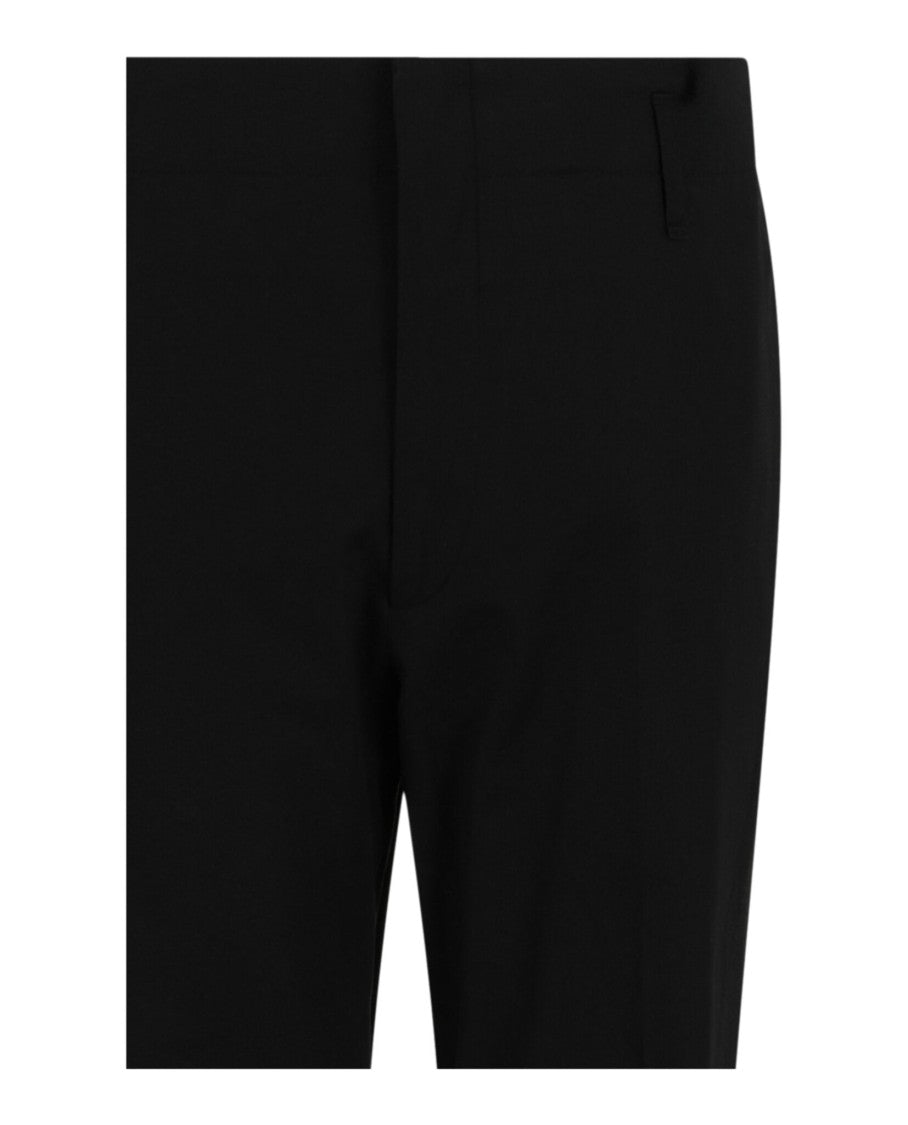 Ferragamo Mid Rise Straight Leg Twill Trousers With Concealed Closure