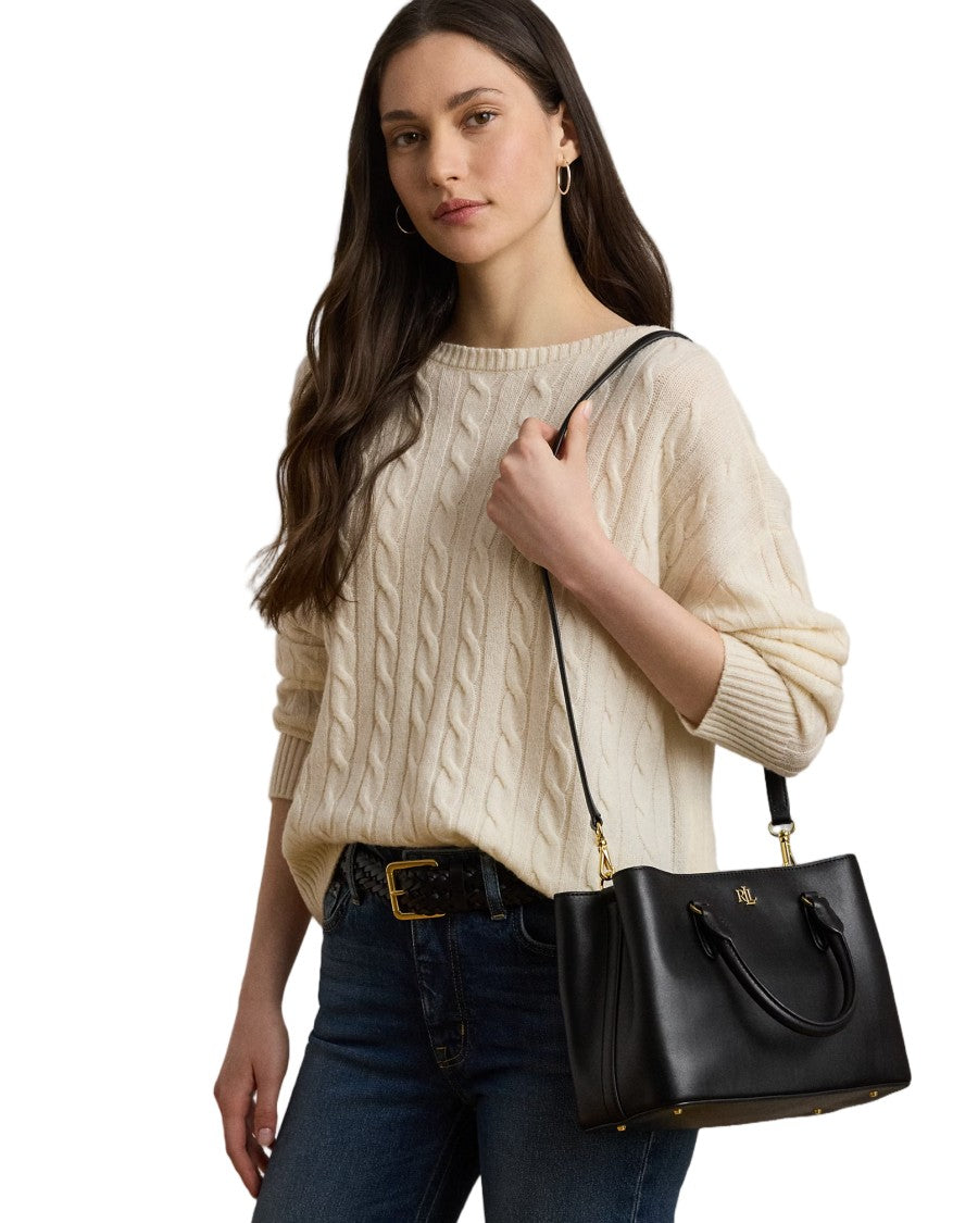 Lauren Ralph Lauren Structured Small Satchel In Smooth Calf Leather