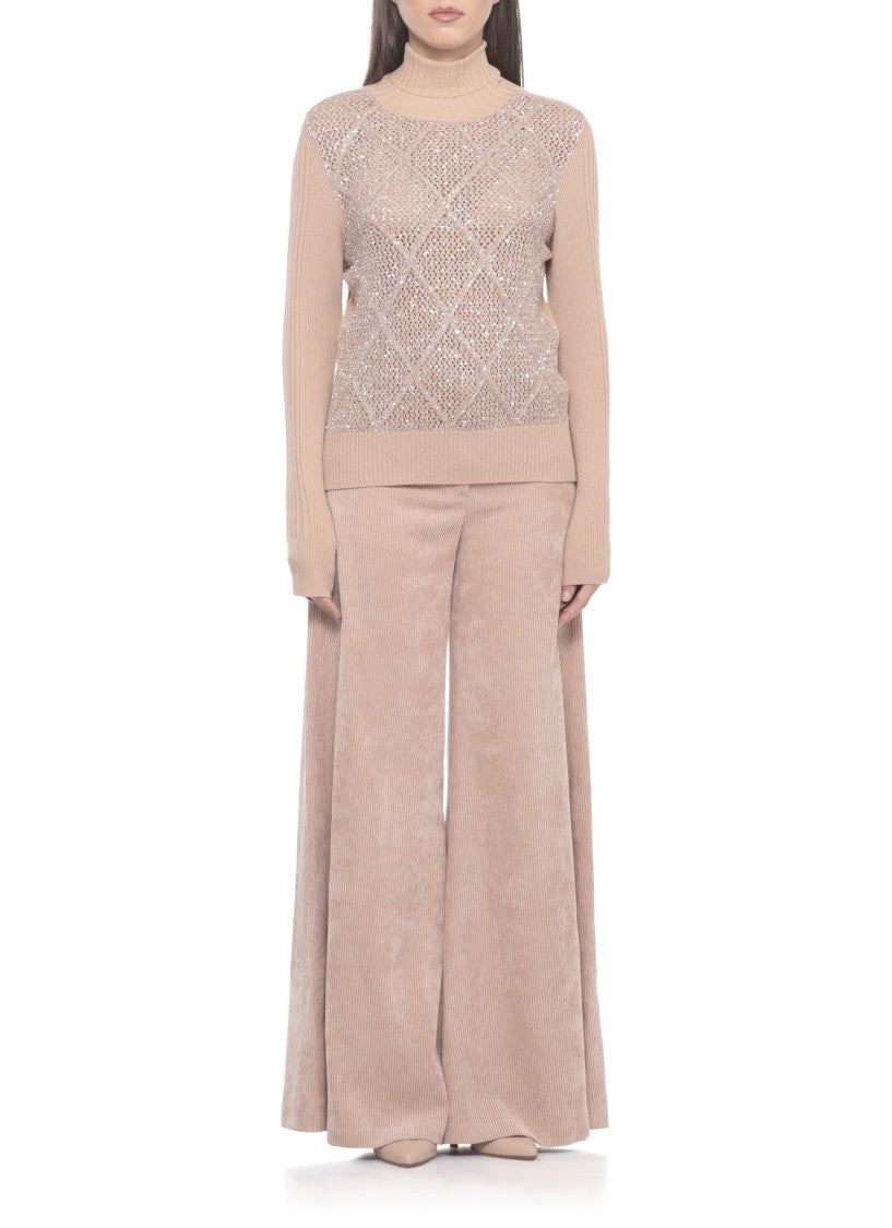 D. Exterior Pink Wool Sweater