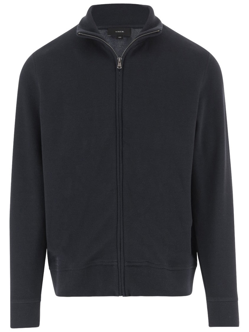 Vince Cotton Blend Zip-Up Sweater