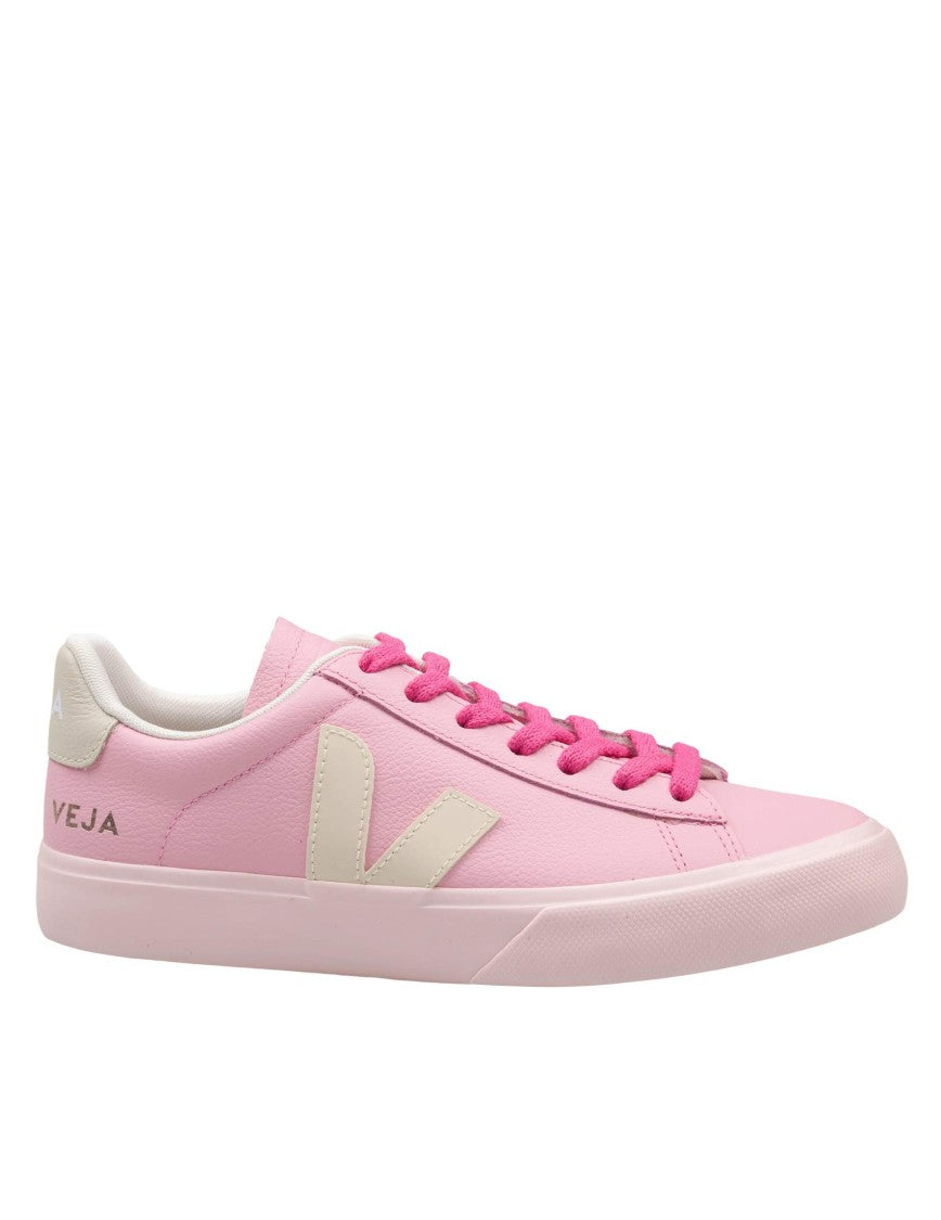 Veja Campo Chrome-Free Leather Sneakers In Pink