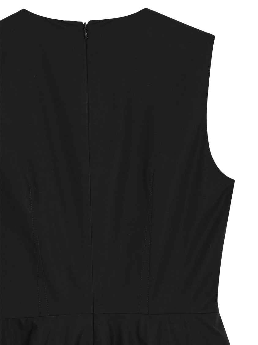 Moschino Contoured Black Dress With Cotton-Elastane Blend