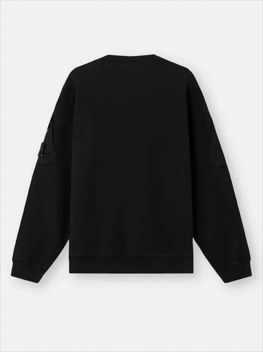 Stone Island Black Crewneck Sweater With Flap Pockets
