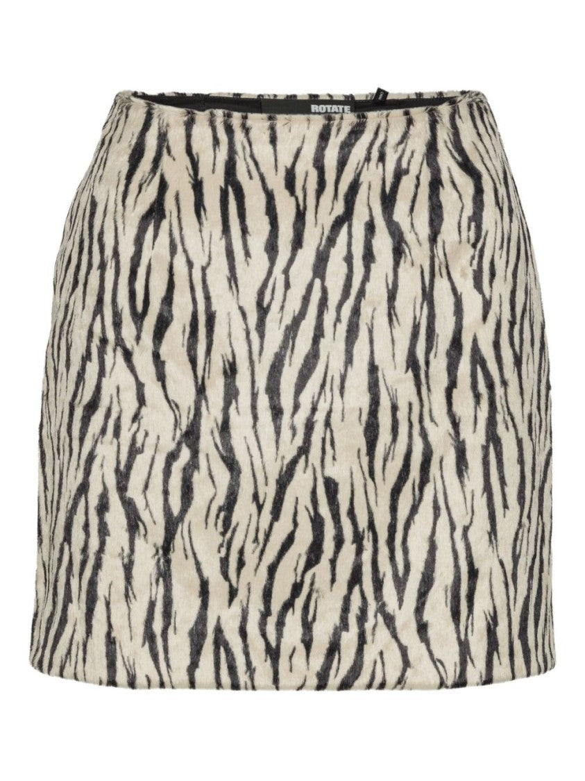 Rotate Animal Print Textured Skirt With Form-Fitting Design