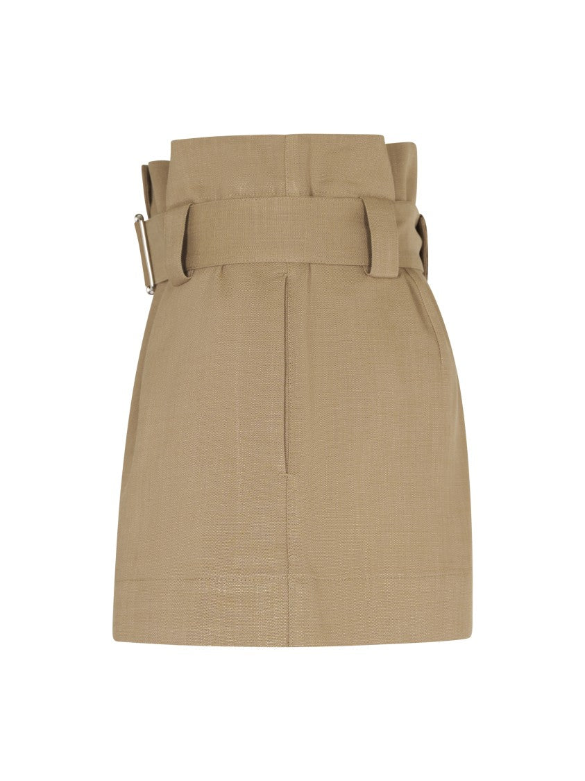 Msgm Tailored High-Waist Beige Shorts