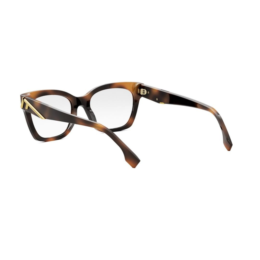 Fendi Fe50073i Oversized Square Frame Tortoiseshell Eyeglasses
