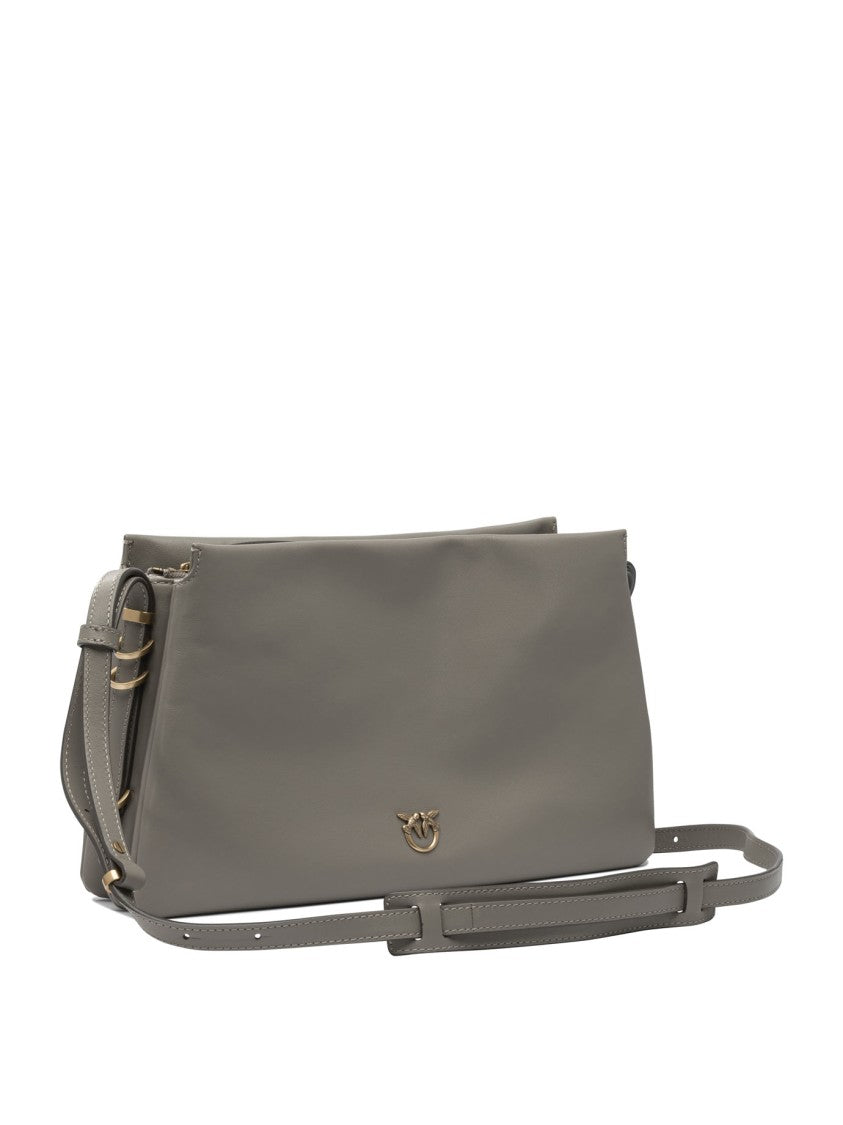Pinko Structured Leather Shoulder Bag With Gold-Tone Accents