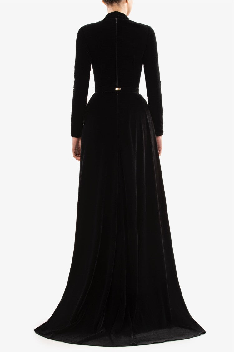 Saiid Kobeisy Velvet Long Dress