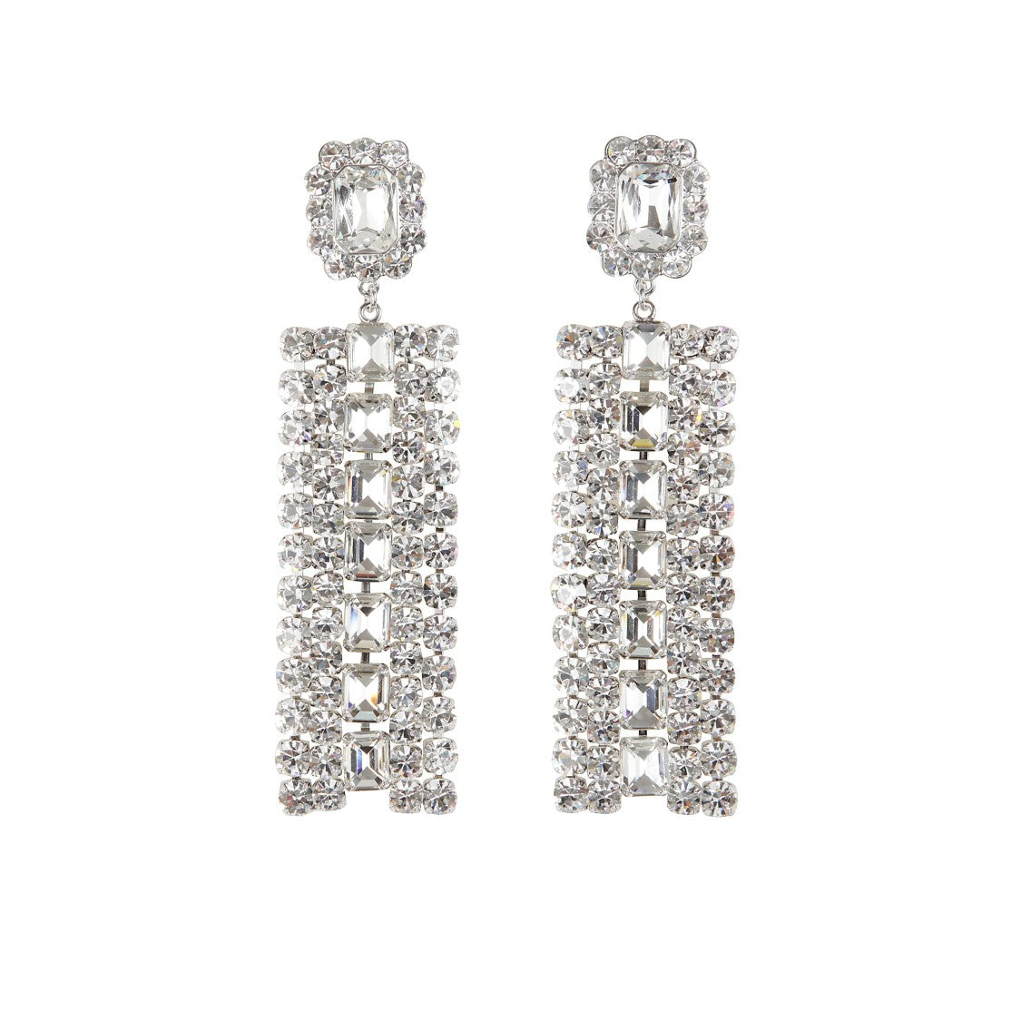 Self-Portrait Cascading Crystal Droplet Earrings