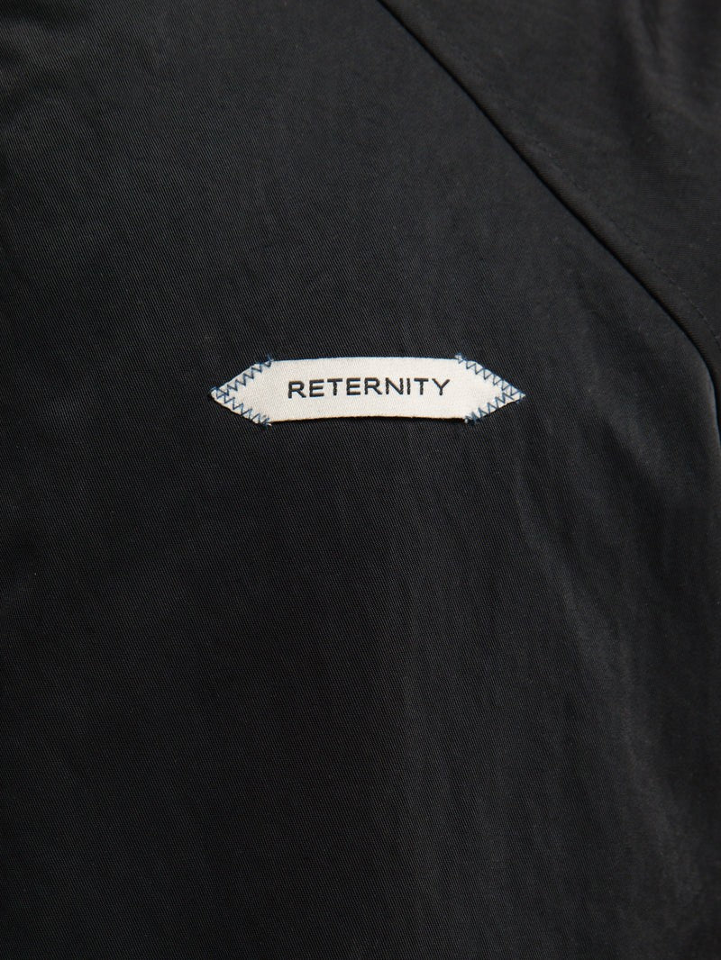 Reternity Black Boxy Oversized Puffer Nylon Down Jacket