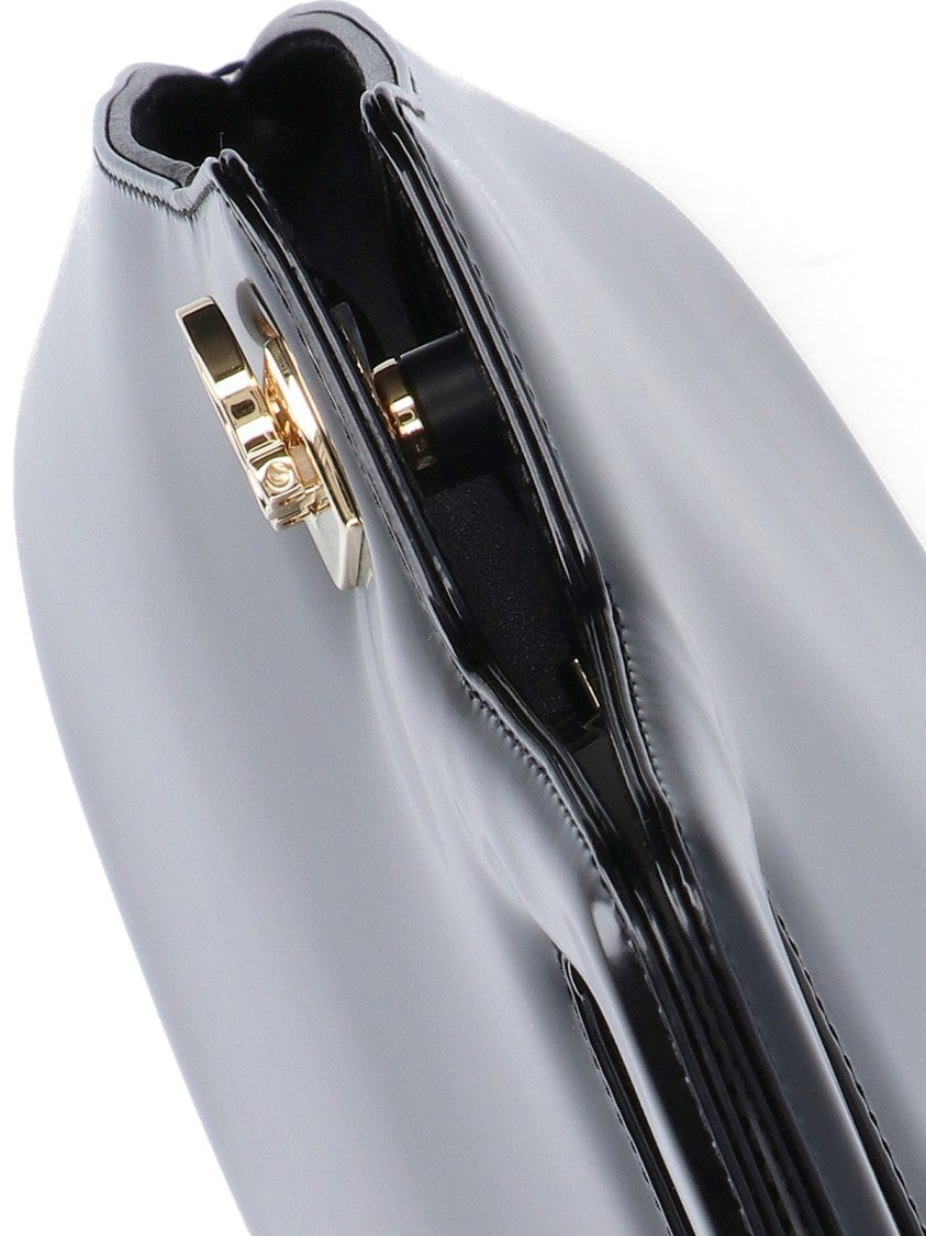 Ferragamo "Wanda" Black Leather Handbag