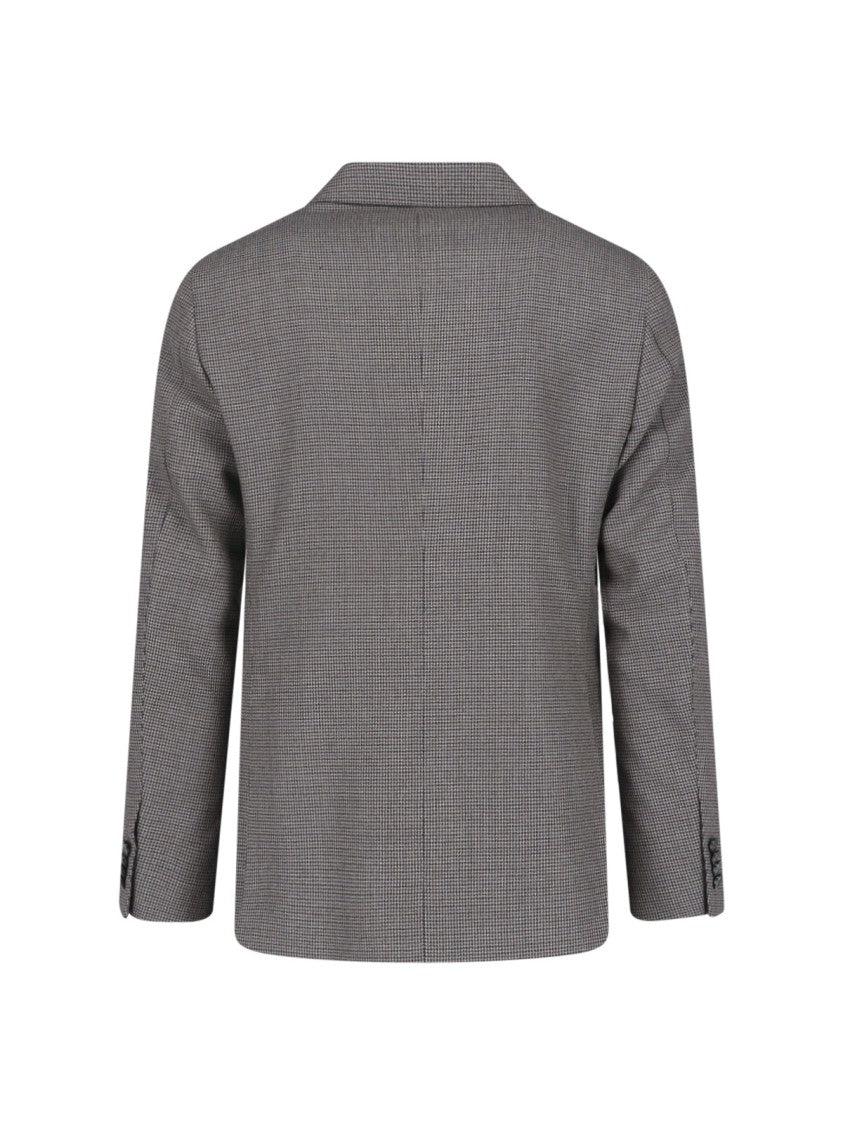 Caruso Multicolor Double-Breasted Peaked-Lapels Wool Suit