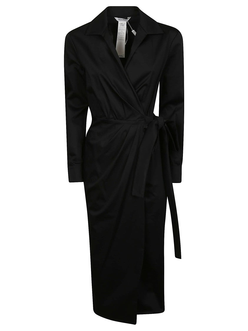 Max Mara Mxmottelia Tailored Wrap Cotton Midi Dress