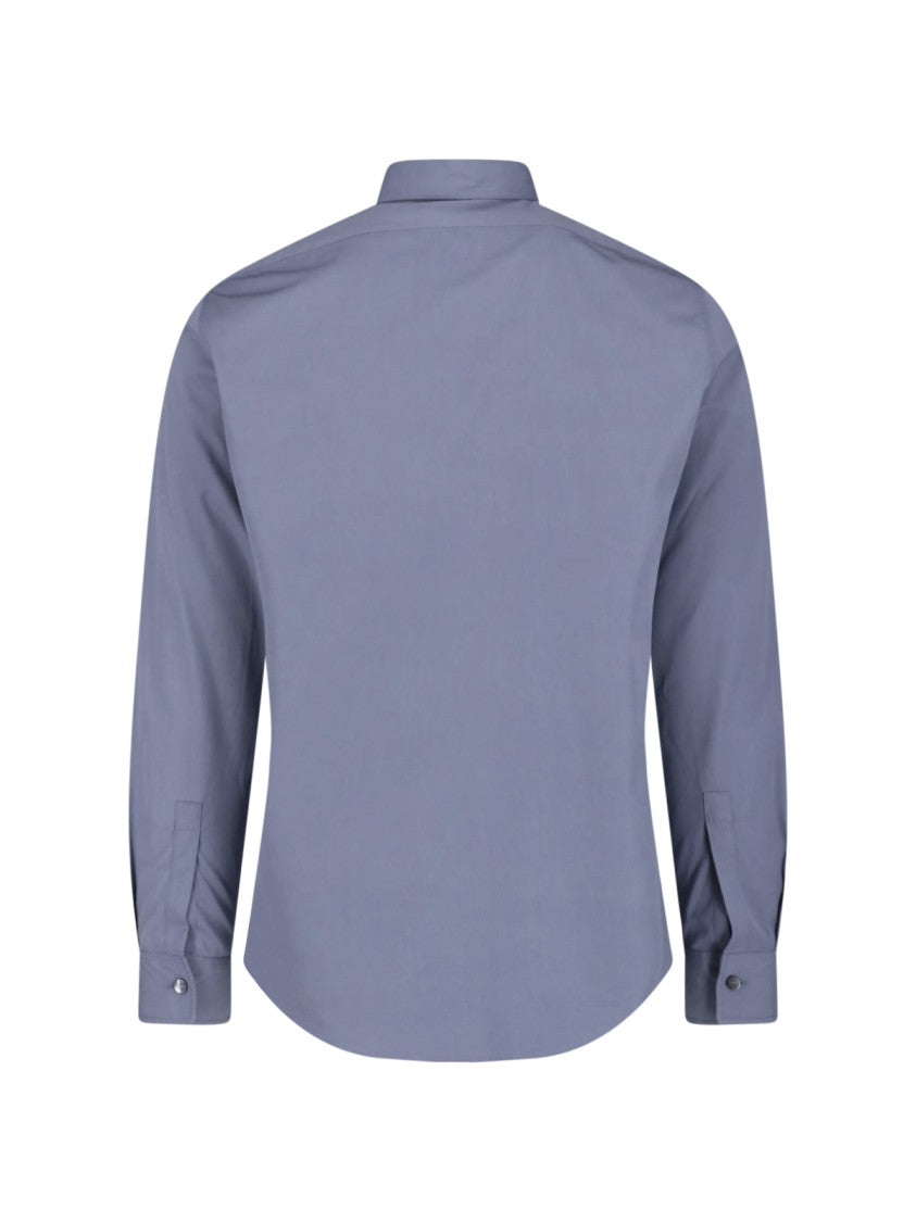 Jil Sander White Minimalist Curved Hem Cotton Shirt