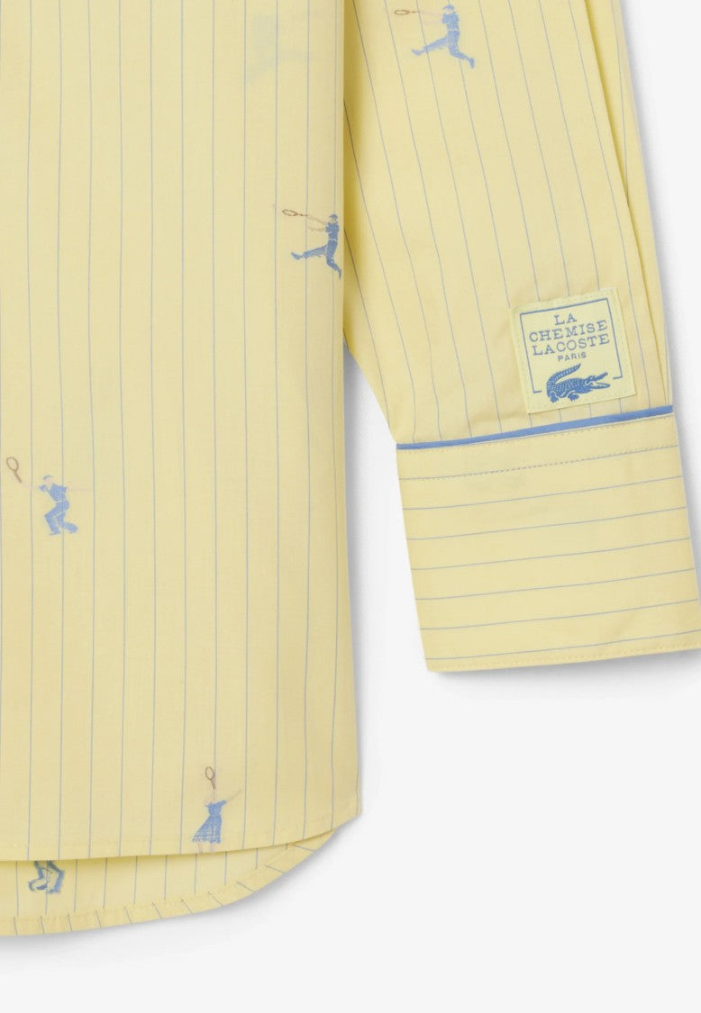 Lacoste Yellow Monogram Jacquard Oversized Shirt