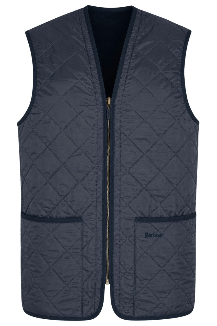 Barbour Navy Polarquilt Gilet With Fleece Lining And Water-Resistant Fabric