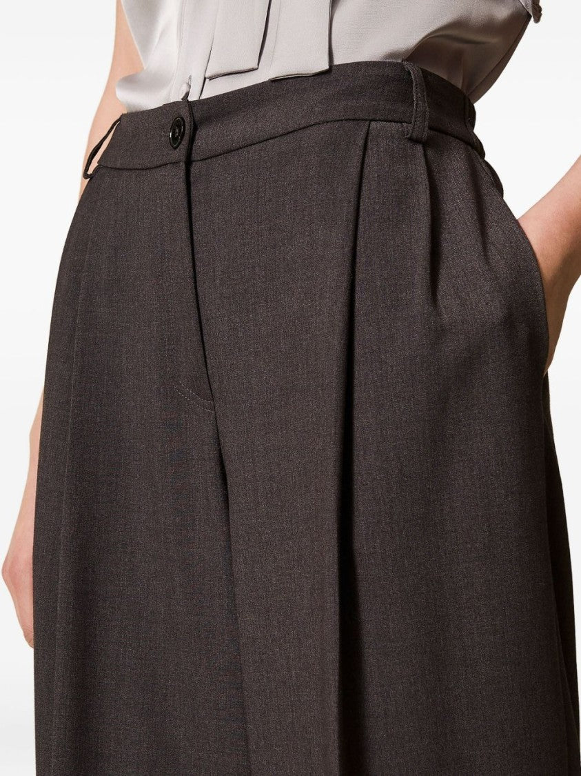 Twin-Set Wide-Leg Trousers With Front Pleats