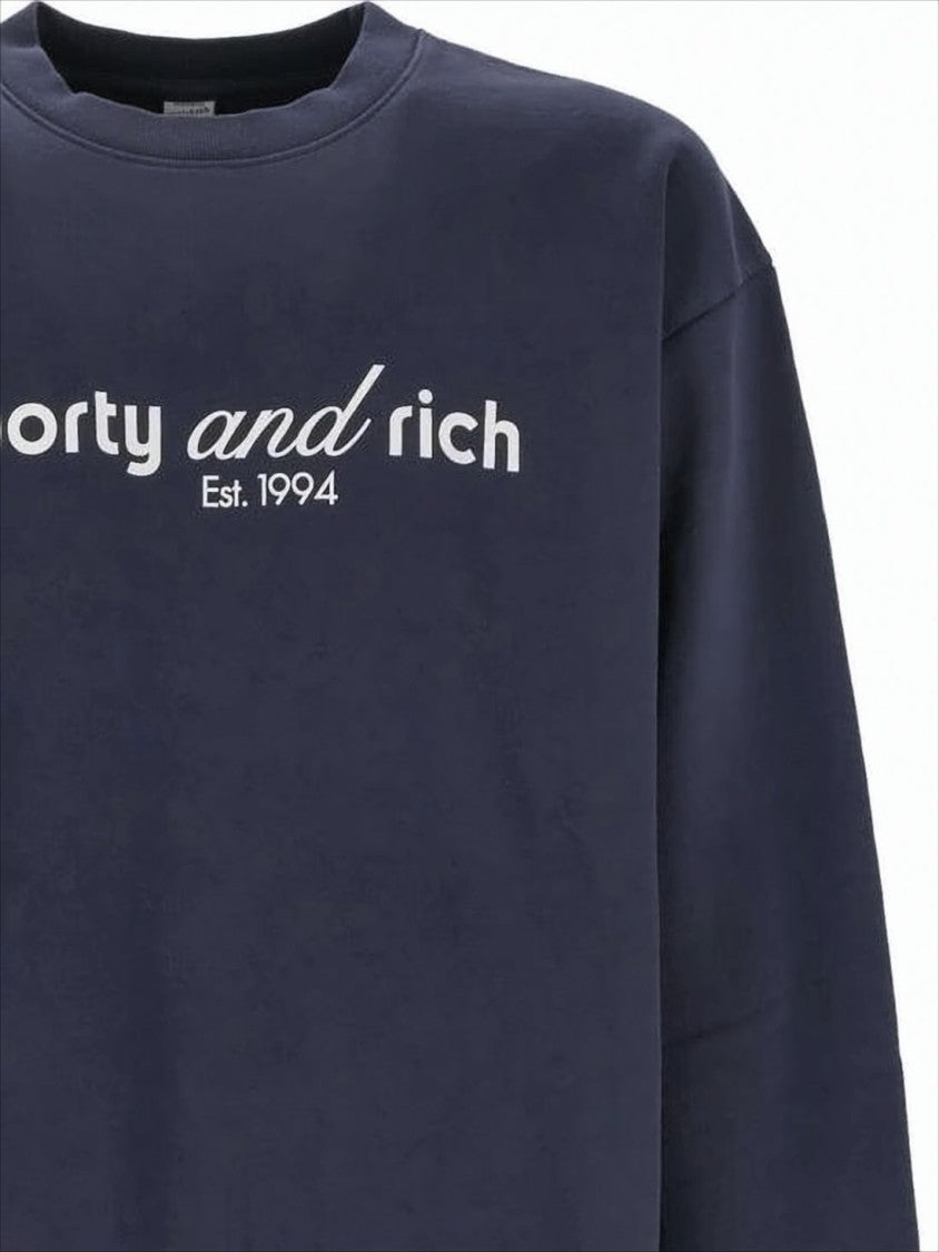 Sporty And Rich Relaxed Fit Long-Sleeve T-Shirt With Iconic Logo Print