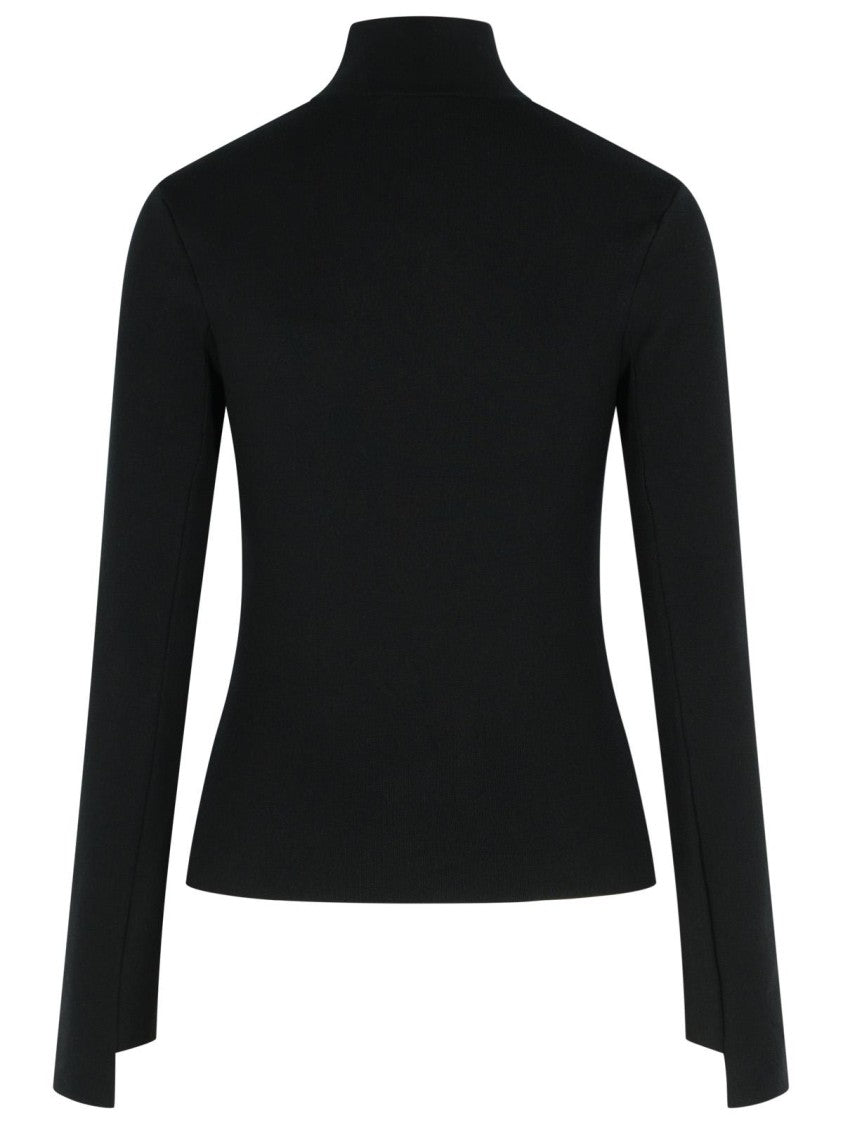 Courrèges Turtleneck Sweater In Black Viscose Blend