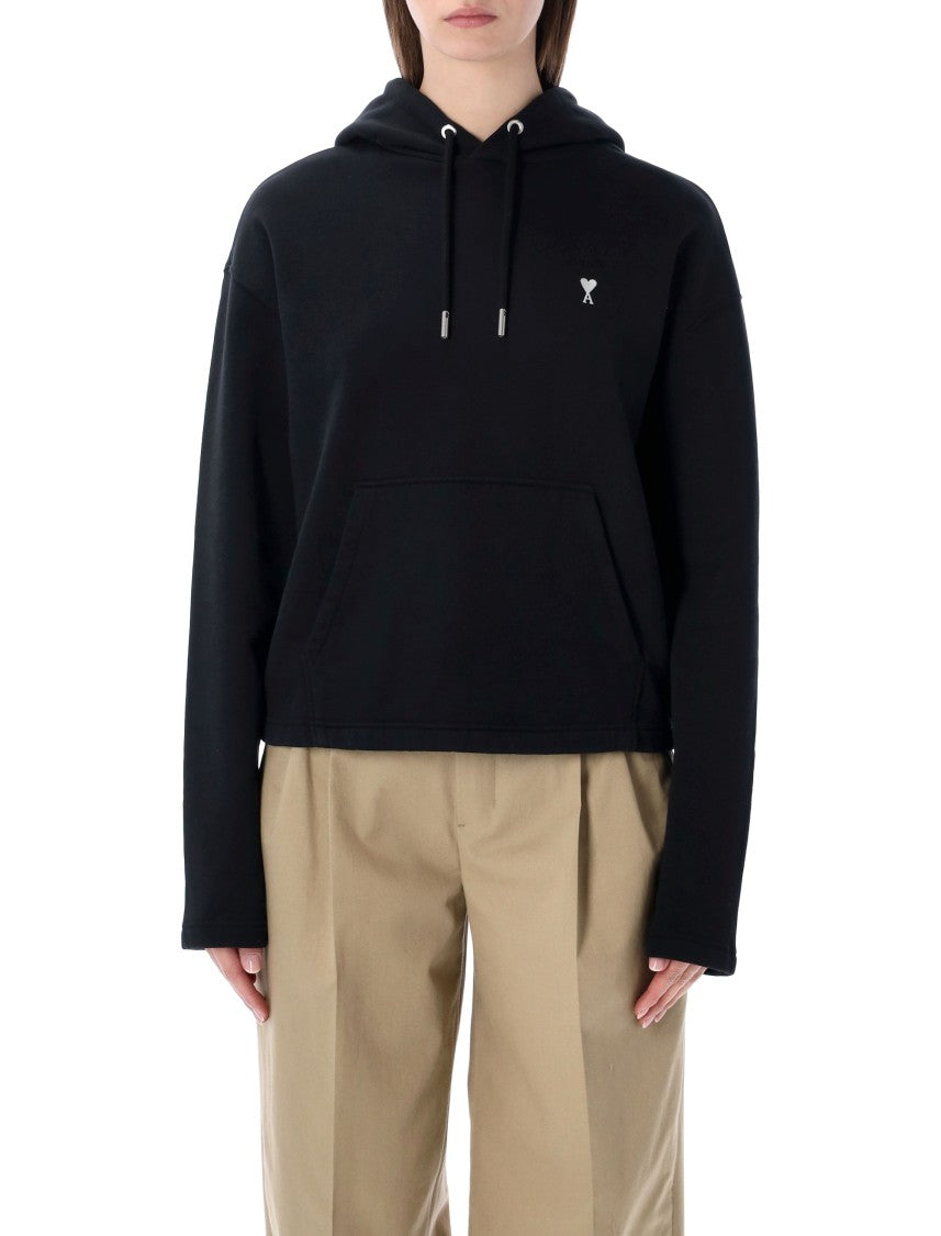 Ami Paris Ami De Coeur Cropped Hoodie