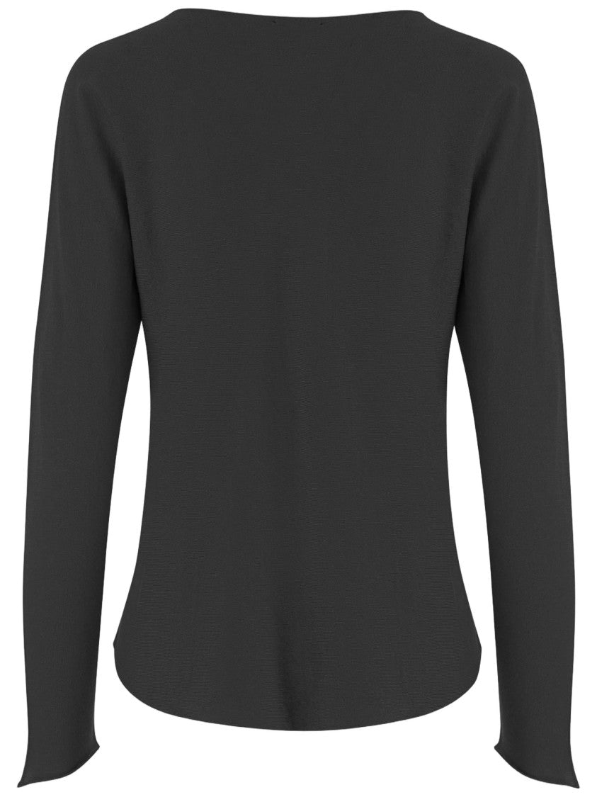 Bruno Manetti Black Linen And Cotton Sweater