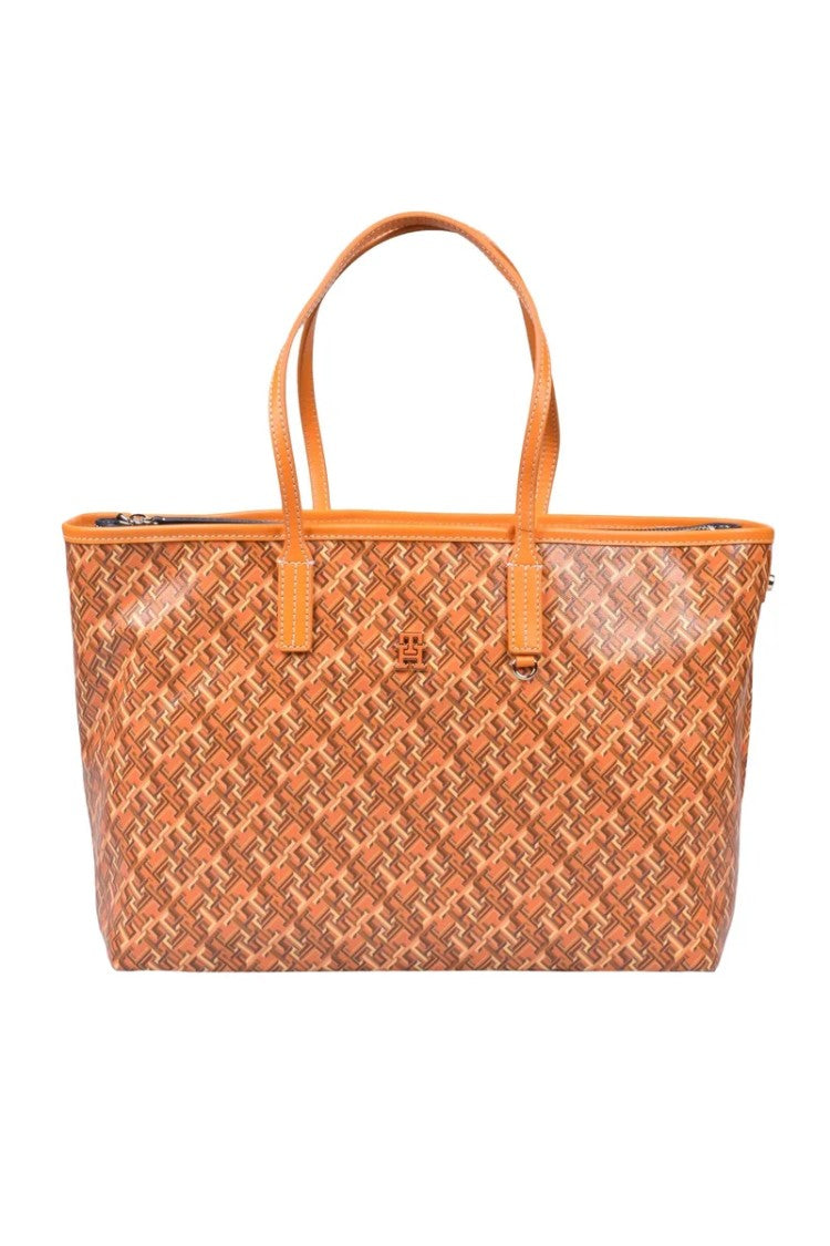 Tommy Hilfiger Woven Textured Tote Bag With Glossy Finish