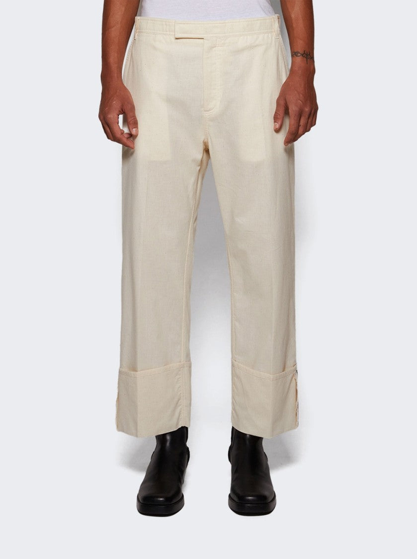 Thom Browne Unconstructed Straight Leg Trousers Muslin