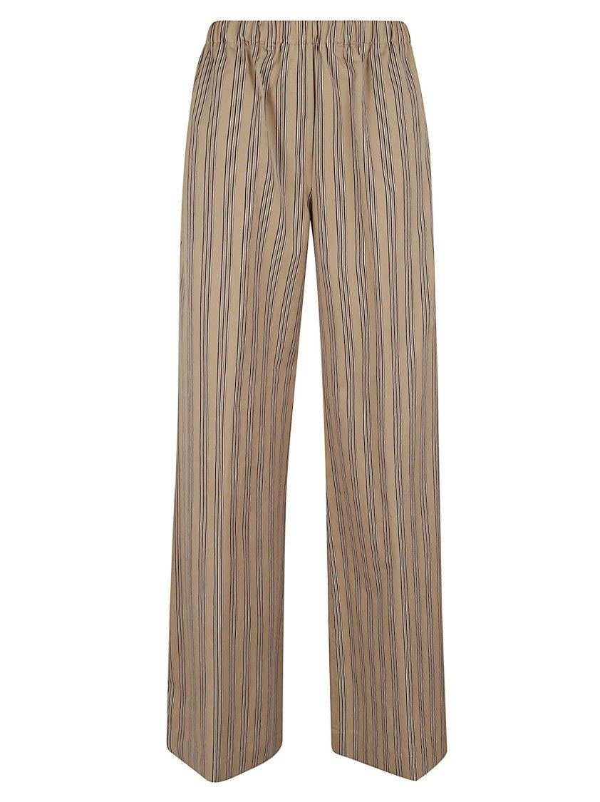 Antonelli Firenze Wide-Leg Trousers With Vertical Stripes And Elastic Waistband