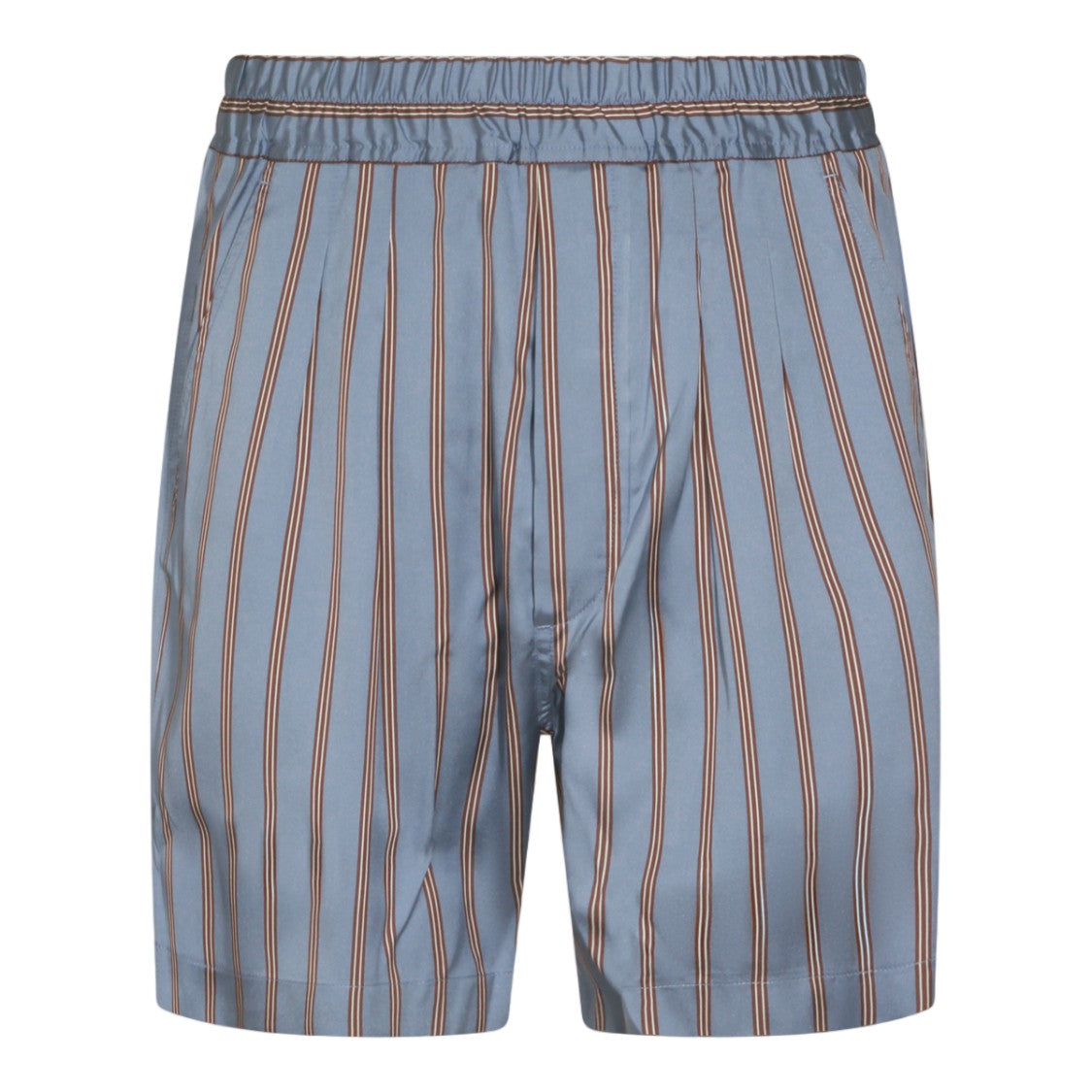 Tom Ford Light Blue Striped Shorts With Elastic Waistband