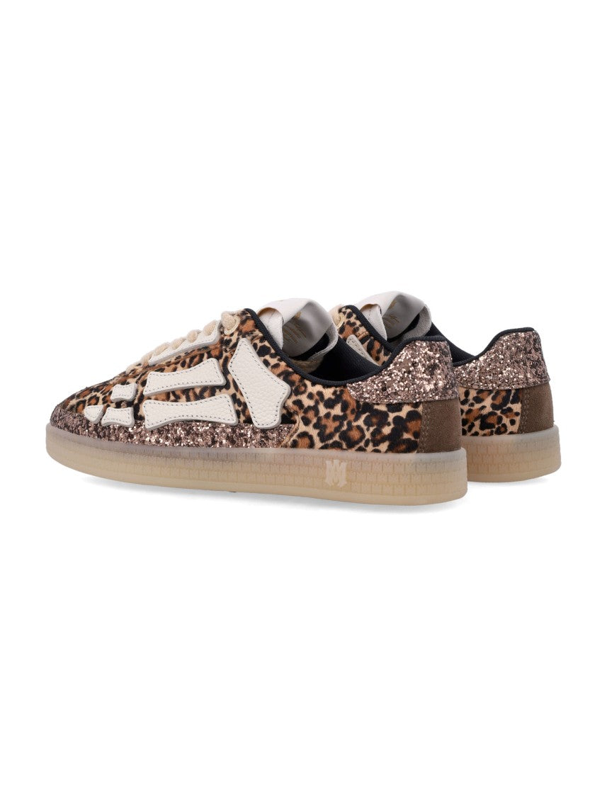 Amiri Pacific Bones Leopard Print Glitter Sneakers