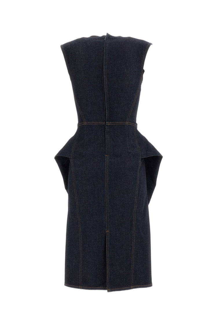 Jacquemus Blue La Robe Cubisto De-Nimes Stretch Cotton Denim Mini Dress