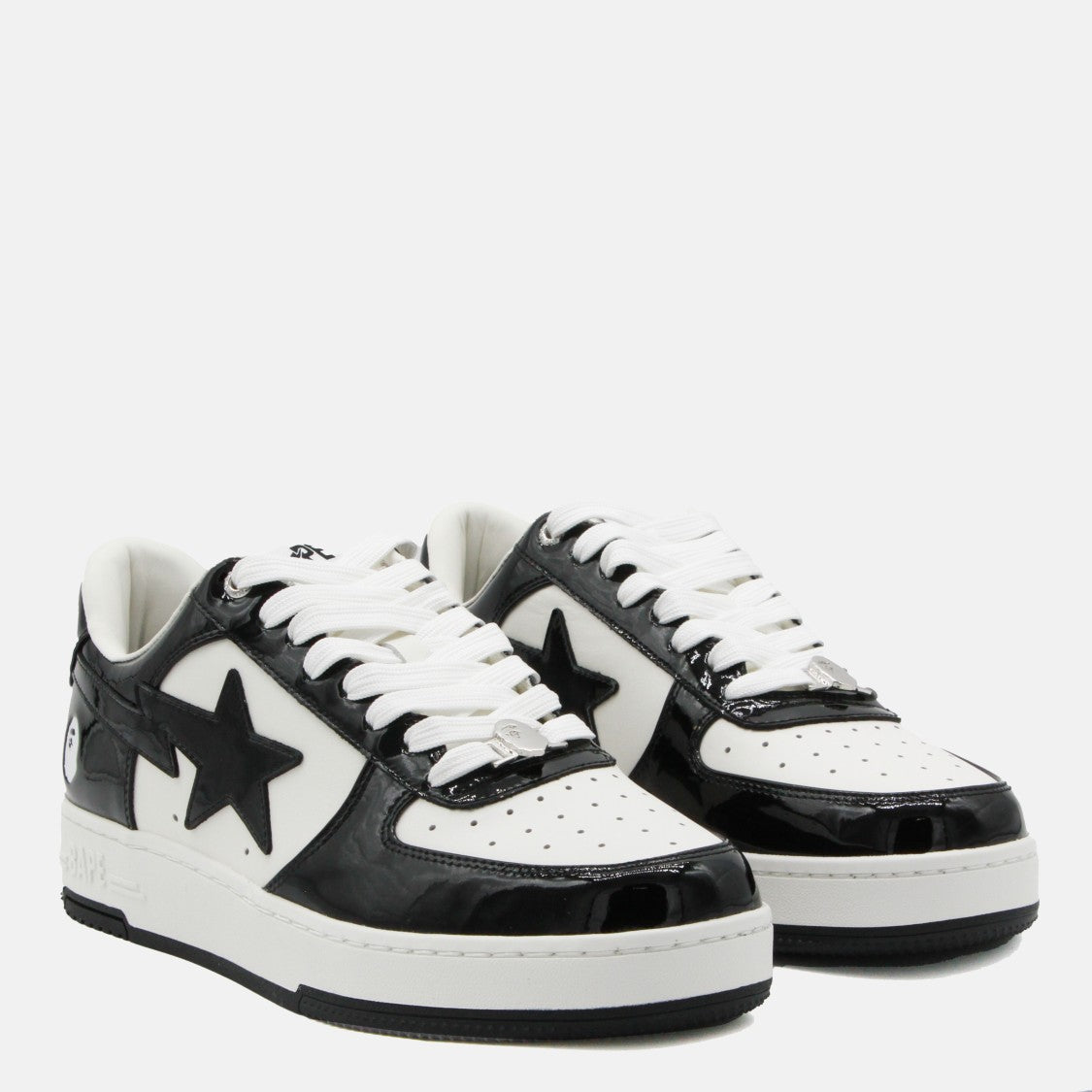 Bape Low-Top Sneakers With Glossy Finish And Signature Detailing