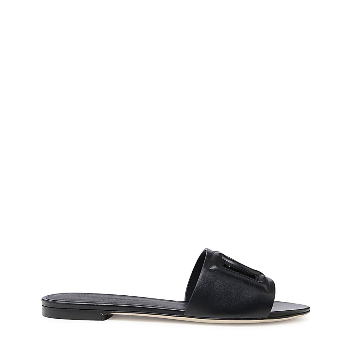 Dolce & Gabbana Black Leather Dg Millennials Flats
