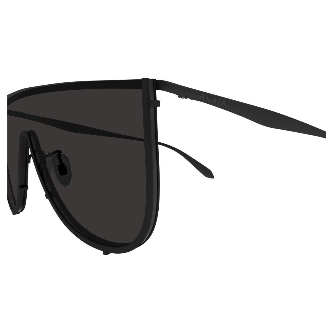 Azzedine Alaïa Oversized Shield Sunglasses With Black Metal Frame