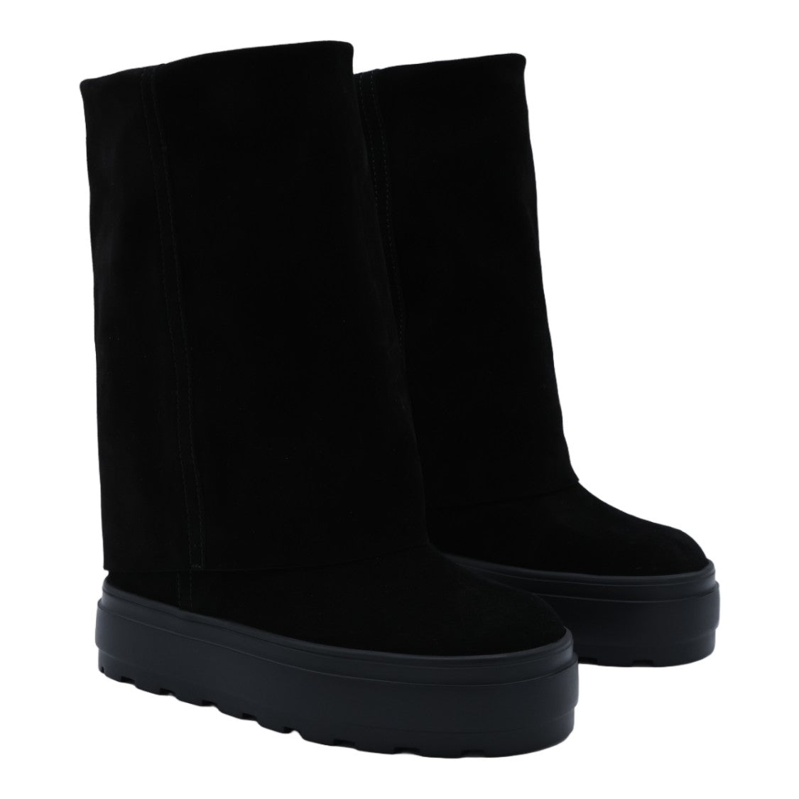 Casadei Minimalist High Shaft Boots With Chunky Platform Sole