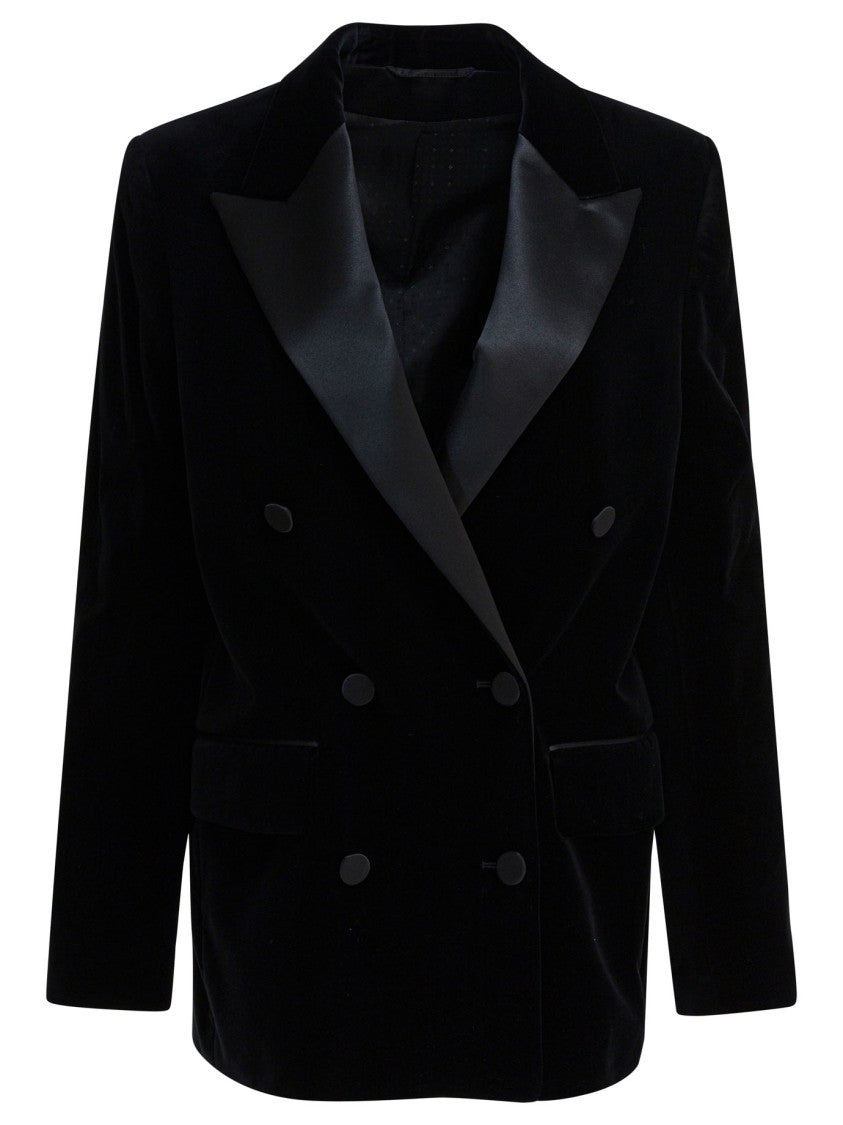 Golden Goose Velvet And Satin Double-Breasted Blazer