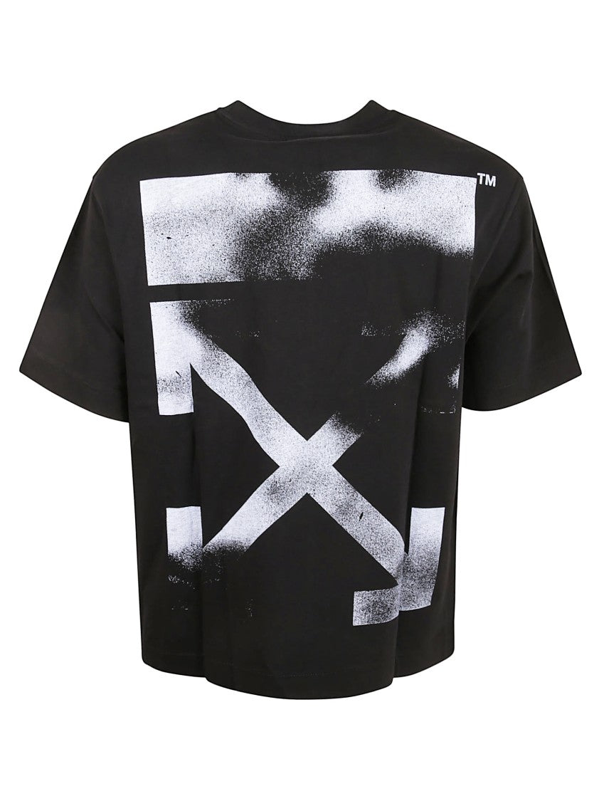 Off-White Stencil Arrow Graphic Black T-Shirt With Embroidered Detail