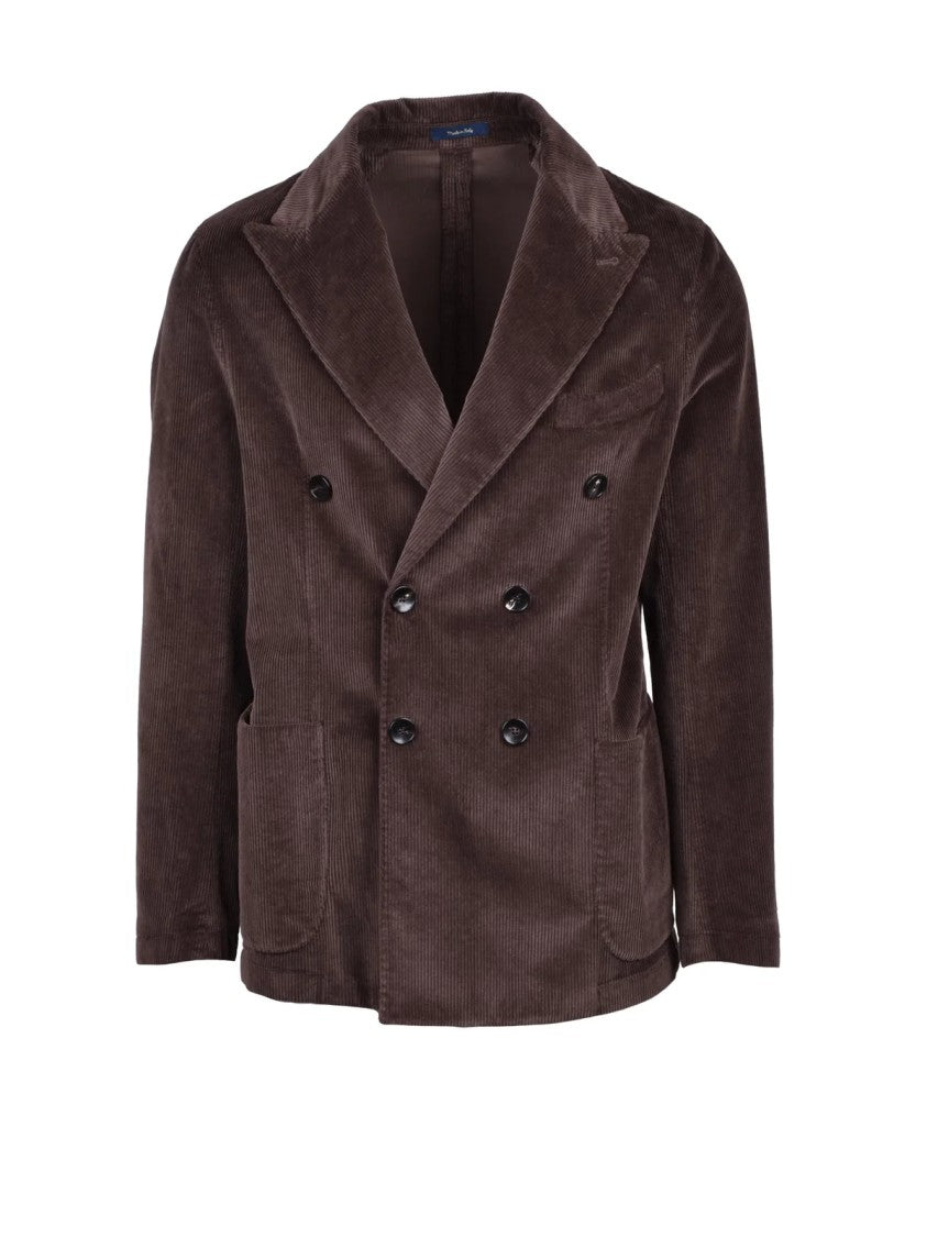Fbte From Beginning To End Brown Velvet Cotton Lyocell Jacket