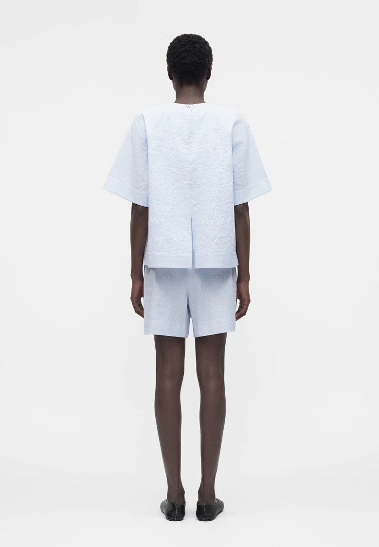 Max Mara Boxy Short-Sleeved Top With Textured Fabric