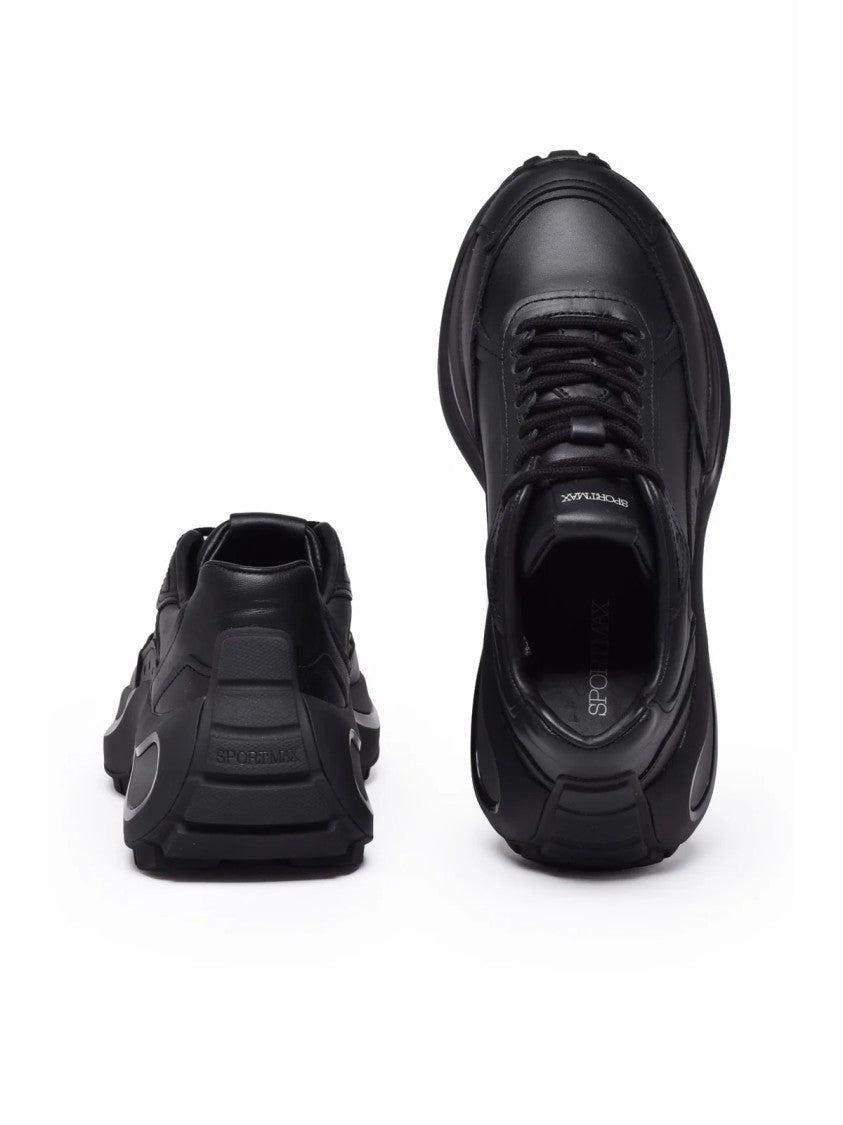 Sportmax Black Leather Urta Sneakers