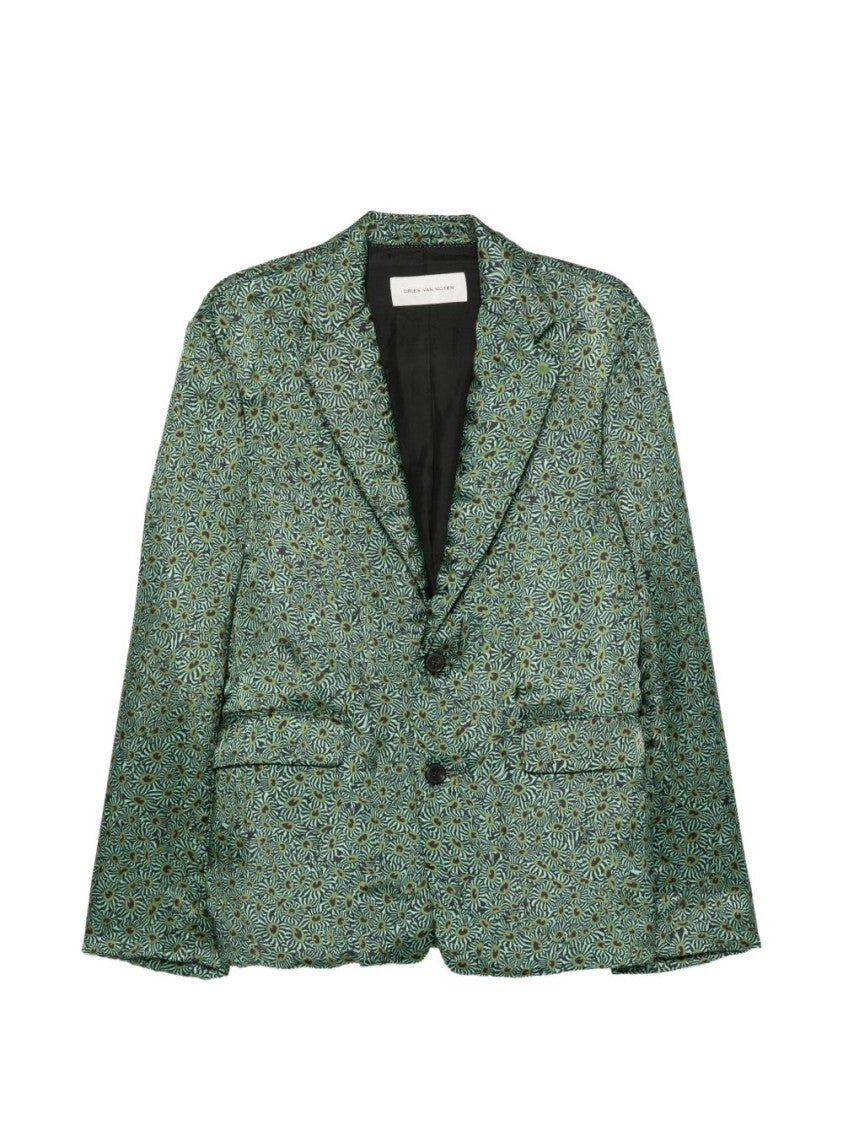 Dries Van Noten Tailored Floral Patterned Classic-Lapel Blazer
