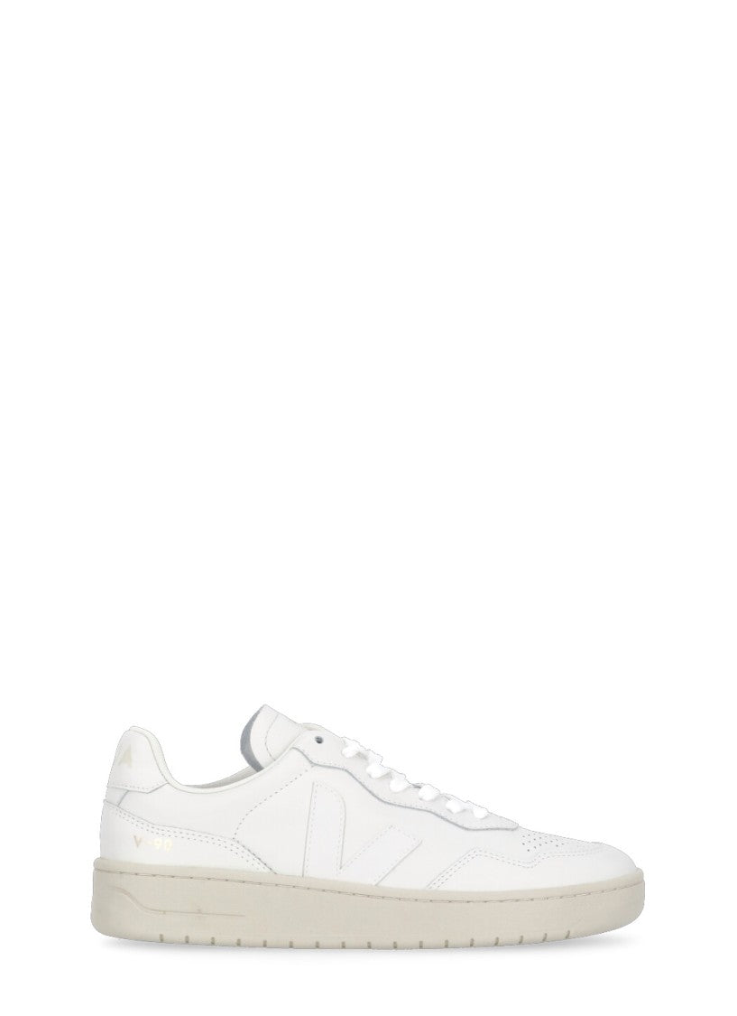 Veja White V90 O.T. Breathable Leather Sneakers