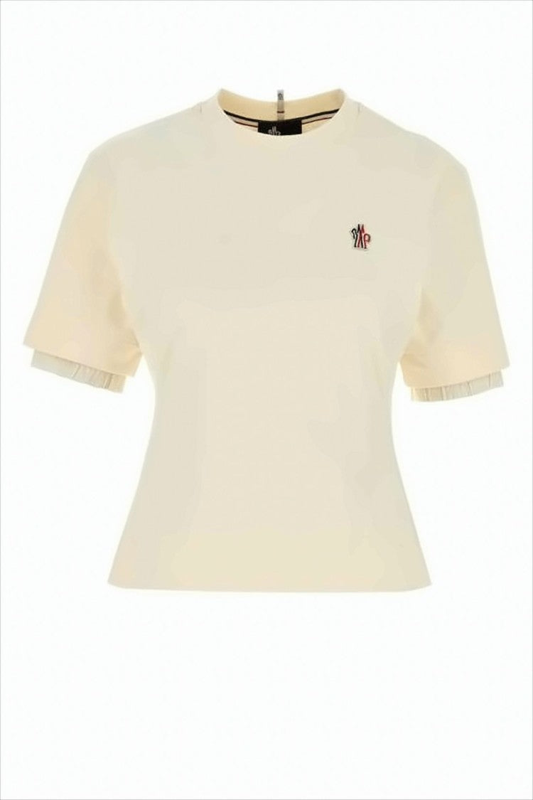 Moncler Fitted Short-Sleeved Top With Ruffled Sleeves