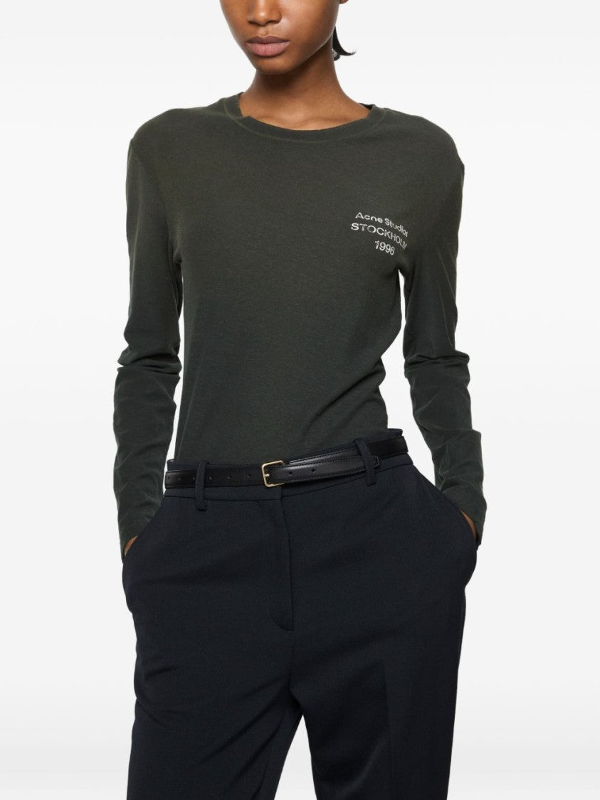 Acne Studios Organic Cotton Hemp Blend Cropped Long-Sleeve T-Shirt