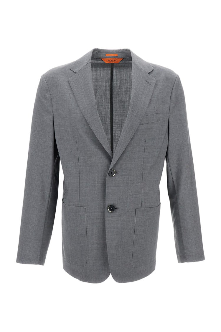 Barena Single-Breasted Wool Jacket With Notched Lapel