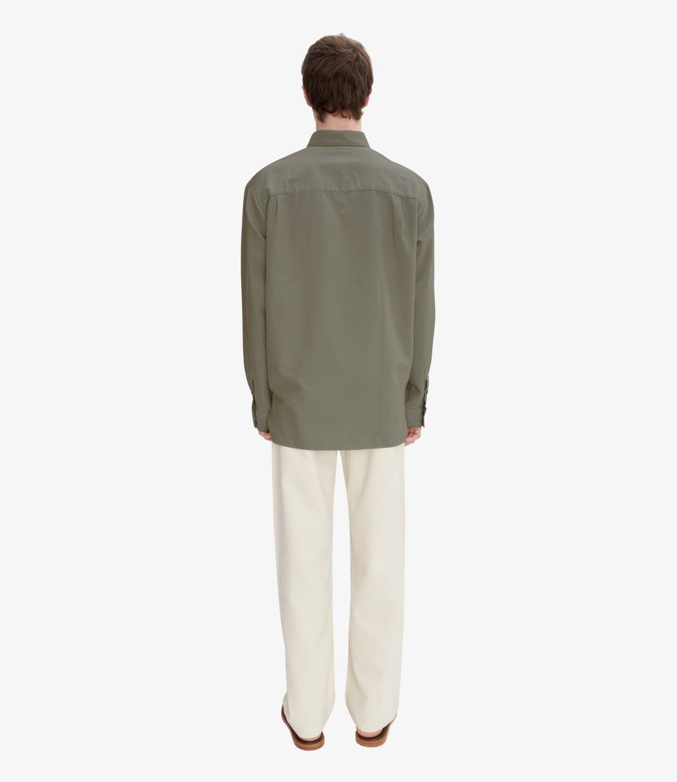 A.P.C. Grey Button-Down Shirt With Logo Detail